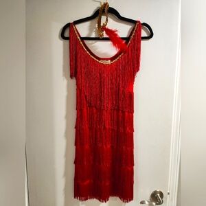 Red Flapper Costume Size Small